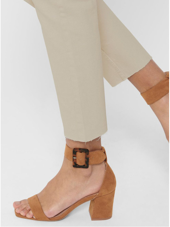 ONLY Béžové dámske skrátené džínsy rovného strihu ONLY Emily