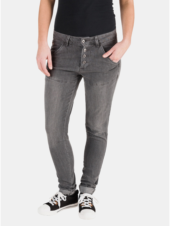 Sam 73 Tmavosivé dámske džínsy slim fit strihu SAM 73