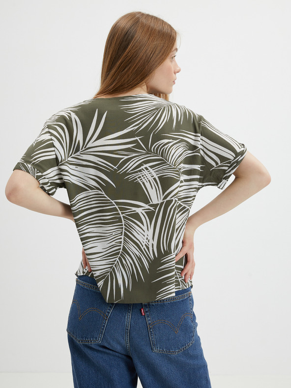 ONLY Khaki vzorovaná blúzka ONLY Augustina