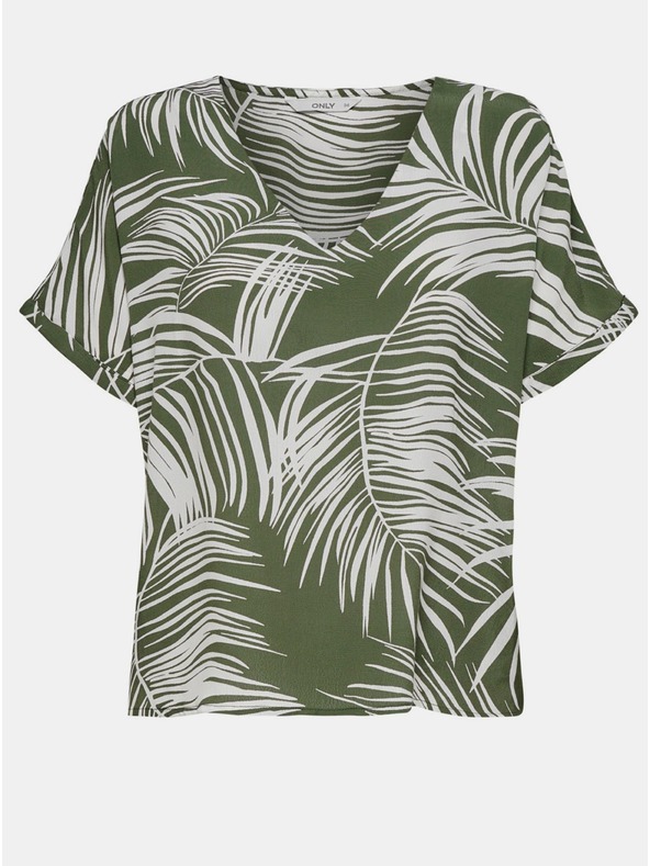 ONLY Khaki vzorovaná blúzka ONLY Augustina