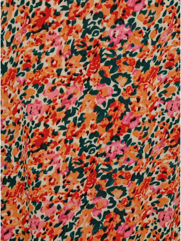 ONLY Ružovo-oranžová kvetovaná voľná blúzka ONLY Nova