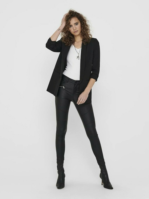 ONLY Čierna dlhá bunda ONLY Elly