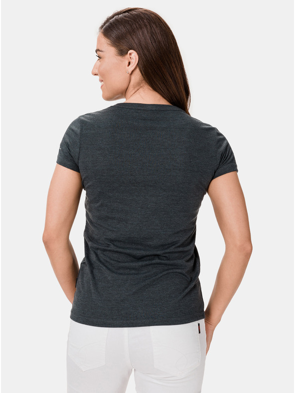 Sam 73 Tmavosivé dámske tričko s potlačou SAM 73 Penny