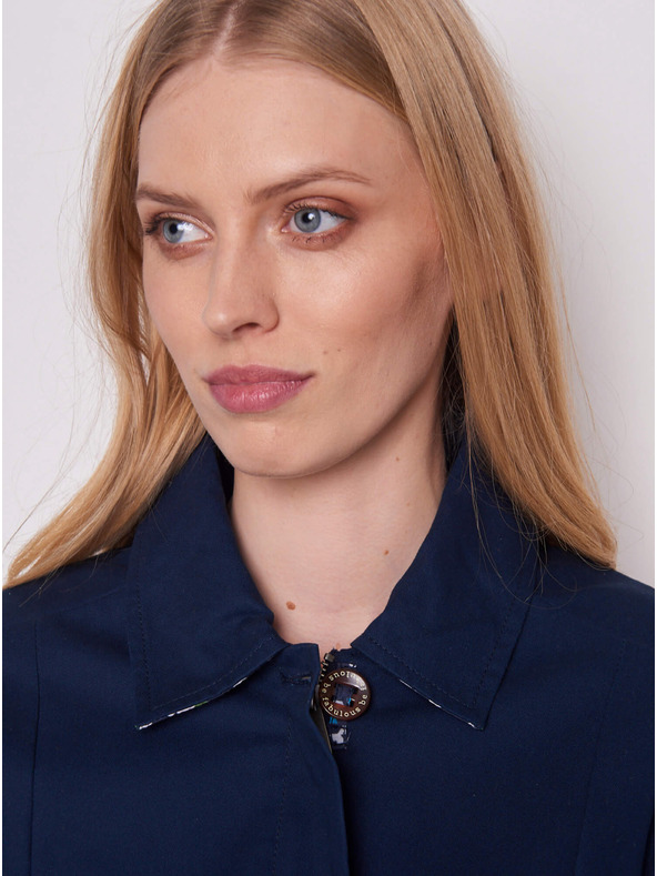 Tranquillo Tmavomodrý dámsky zateplený trenčkot Tranquillo