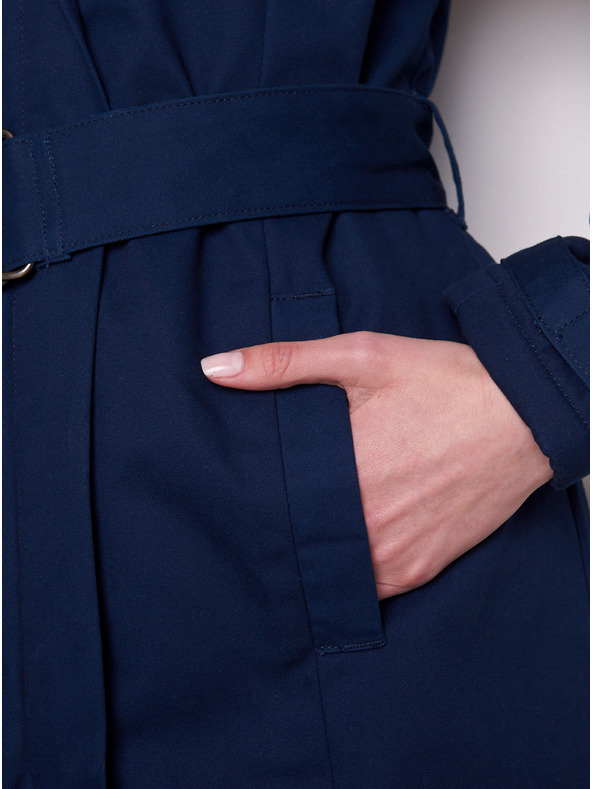 Tranquillo Tmavomodrý dámsky zateplený trenčkot Tranquillo