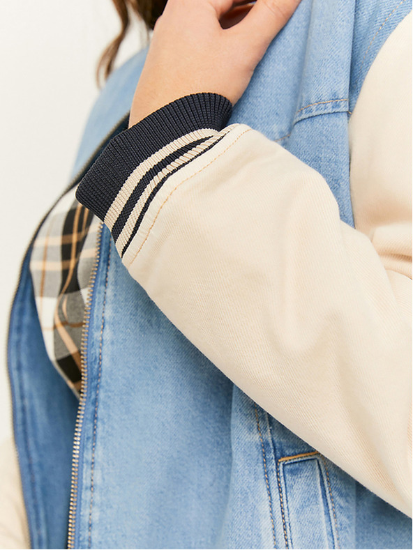 TALLY WEiJL Modrý dámsky džínsový bomber TALLY WEiJL