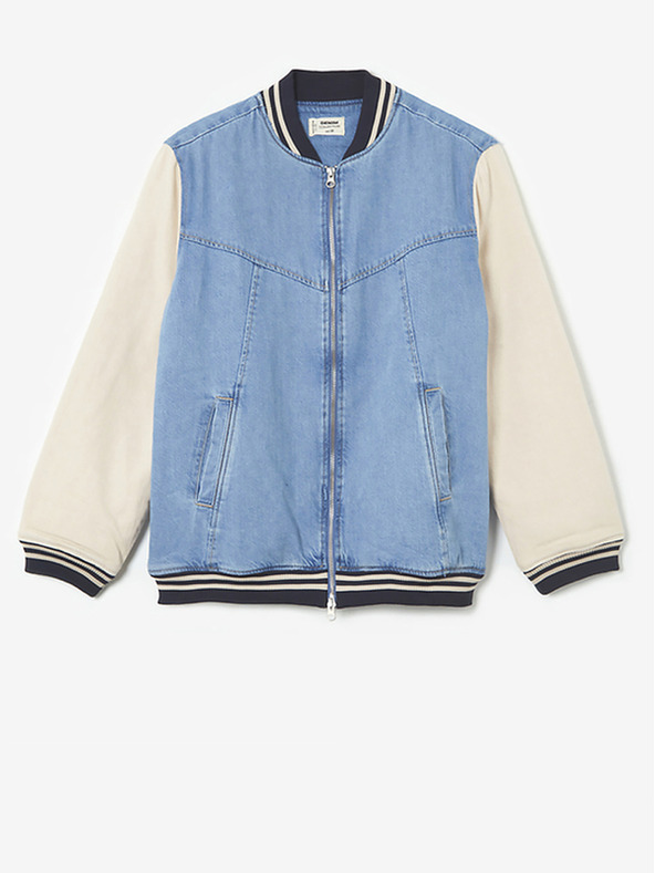 TALLY WEiJL Modrý dámsky džínsový bomber TALLY WEiJL