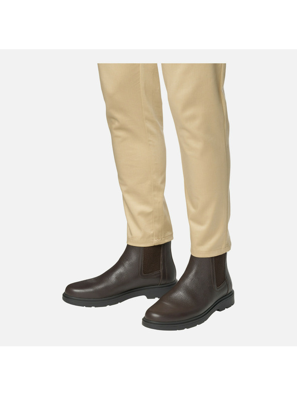 Geox Tmavo hnedá pánska členkové topánky Geox Spherica EC1