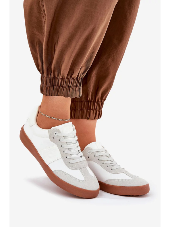 BIG STAR SHOES Dámske látkové tenisky Big Star – bielo-sivé