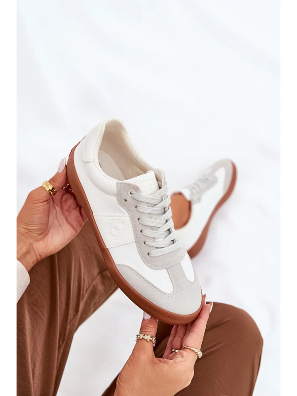 BIG STAR SHOES Dámske látkové tenisky Big Star – bielo-sivé