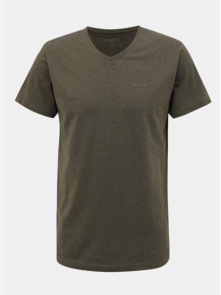 Sam 73 Khaki pánske basic tričko SAM 73