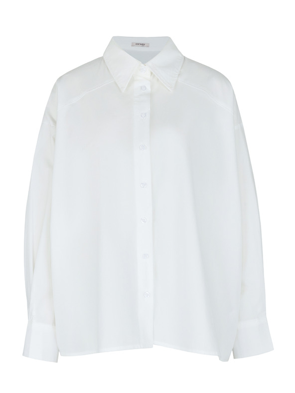 Orsay Biela dámska oversize košeľa ORSAY