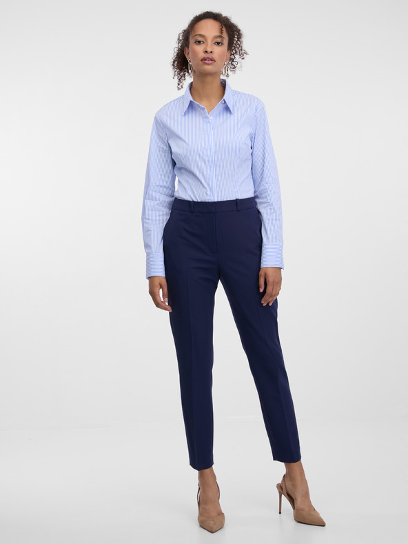 Orsay Svetlomodrá pruhovaná dámska košeľa ORSAY