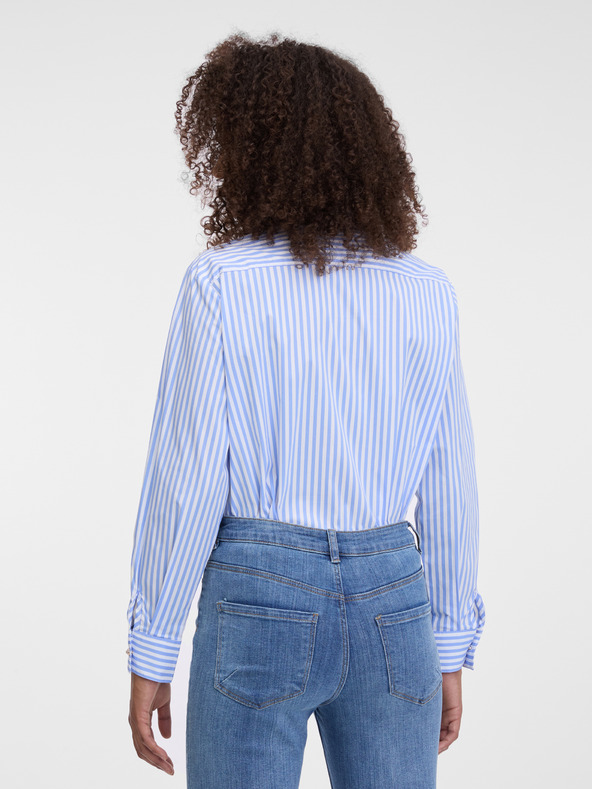 Orsay Svetlomodrá pruhovaná dámska košeľa ORSAY