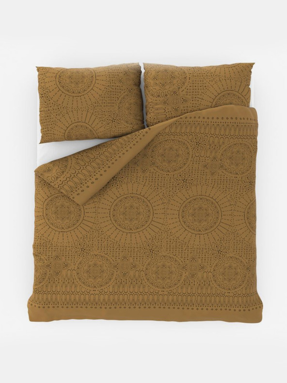 Kvalitex Francúzske bavlnené posteľné obliečky DELUX 240x200, 70x90cm MERIT zlaté