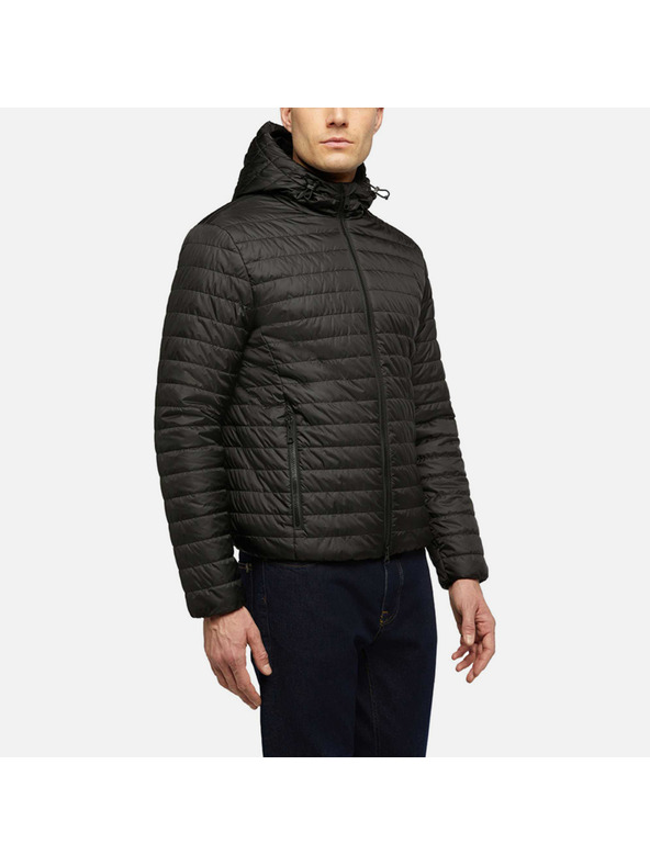 Geox Čierna pánska bunda Geox Wilmer