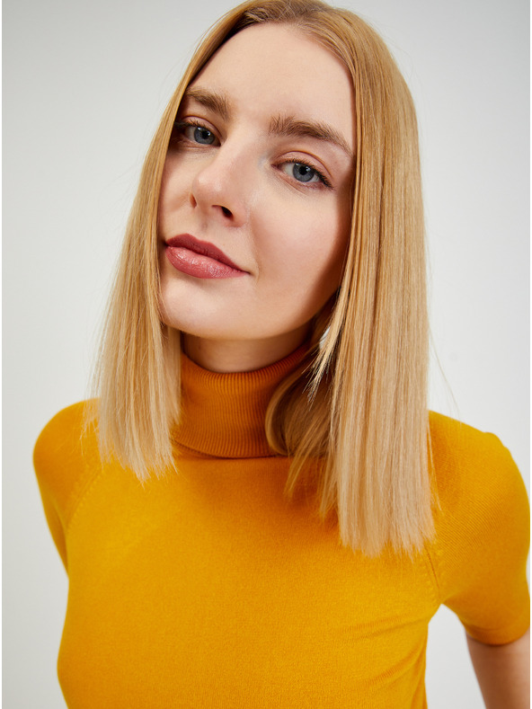 Orsay Žltý dámsky sveter s krátkym rukávom ORSAY