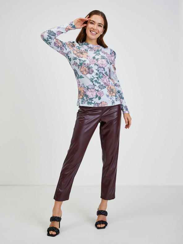 Orsay Svetlošedé dámske tričko s kvetmi ORSAY