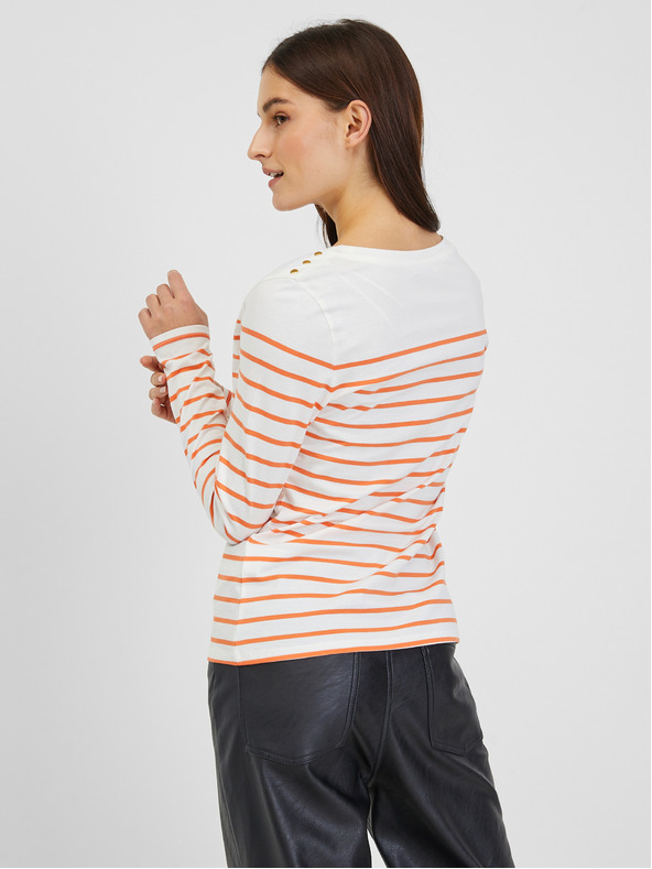 Orsay Oranžovo-biela dámska pruhovaná košeľa ORSAY