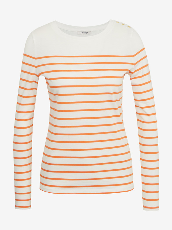 Orsay Oranžovo-biela dámska pruhovaná košeľa ORSAY