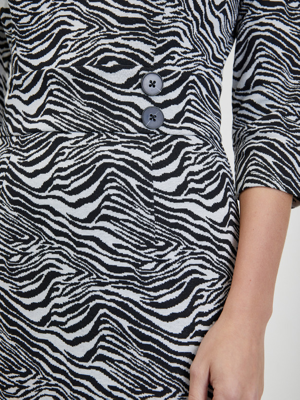 Orsay Čierno-biele dámske vzorované šaty ORSAY