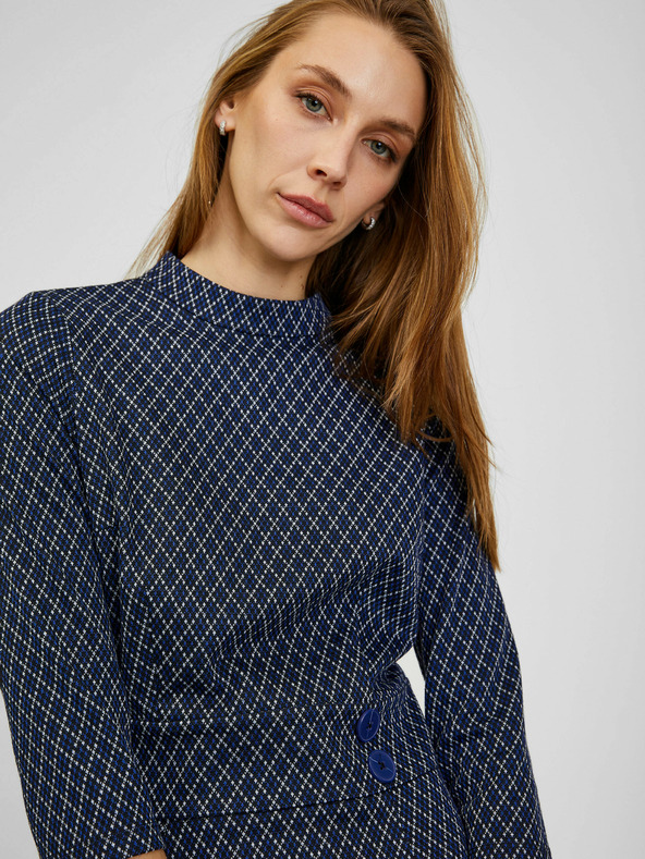 Orsay Tmavomodré dámske vzorované šaty ORSAY