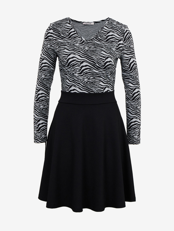 Orsay Bielo-čierne dámske vzorované šaty ORSAY