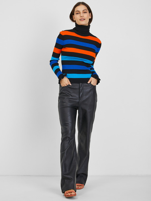 Orsay Oranžovo-modrý dámsky pruhovaný sveter ORSAY