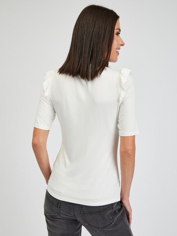 Orsay Biela dámska košeľa s čipkou ORSAY