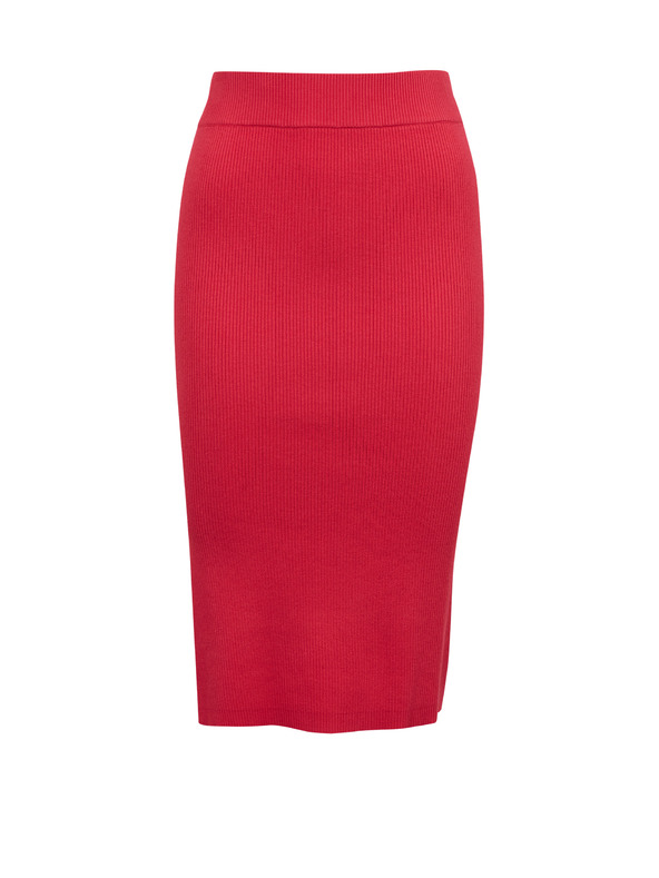 Orsay Tmavoružová dámska sukňa s trakmi ORSAY