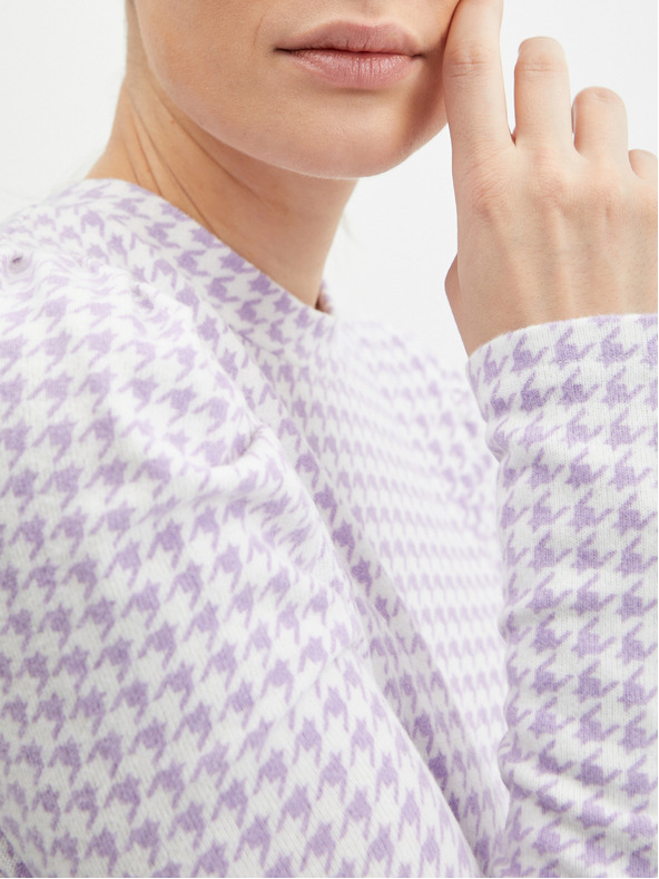 Orsay Svetlofialový dámsky ľahký károvaný sveter ORSAY