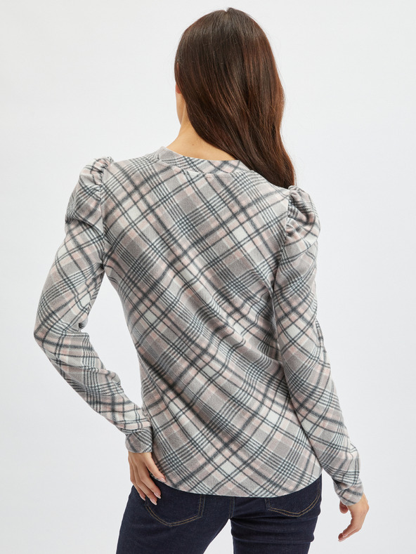 Orsay Ružovo-sivý dámsky károvaný sveter ORSAY