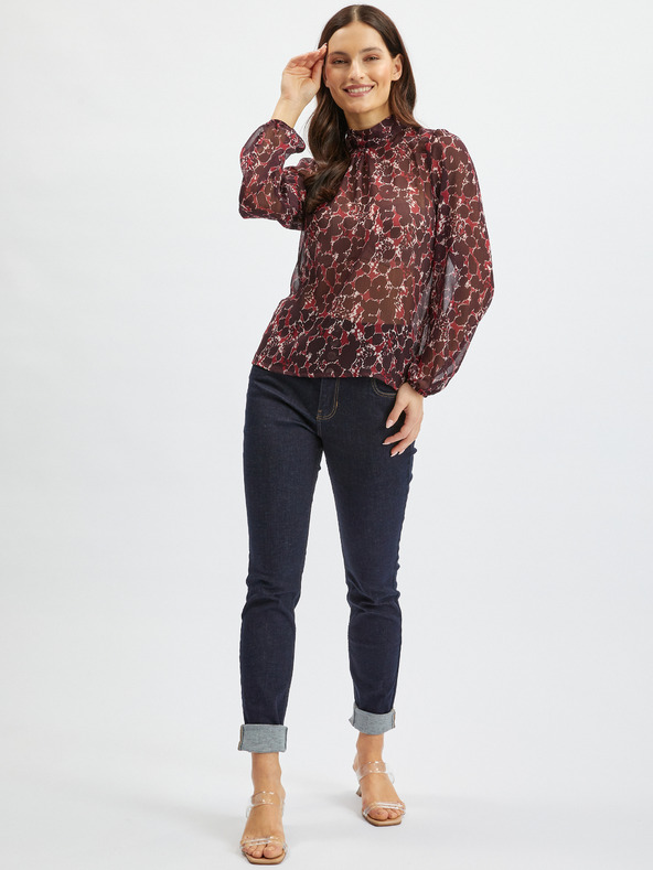 Orsay Vínová dámska vzorovaná blúzka ORSAY