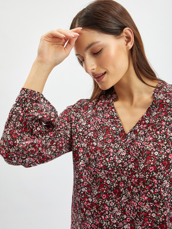 Orsay Vínová dámska kvetovaná blúzka ORSAY