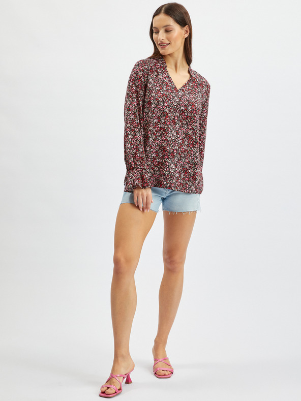 Orsay Vínová dámska kvetovaná blúzka ORSAY