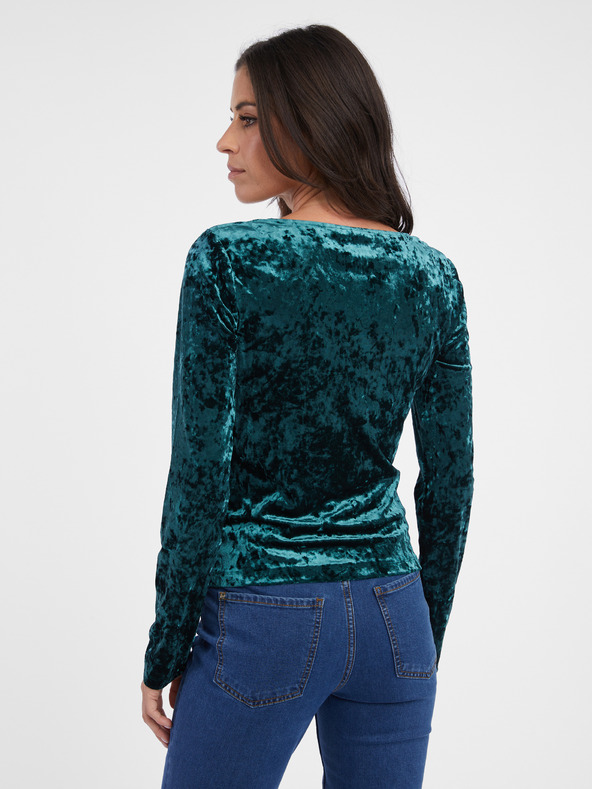 Orsay Petrolejový dámsky zamatový top ORSAY