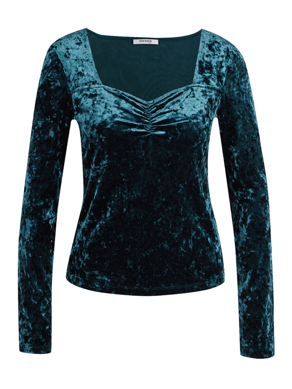 Orsay Petrolejový dámsky zamatový top ORSAY