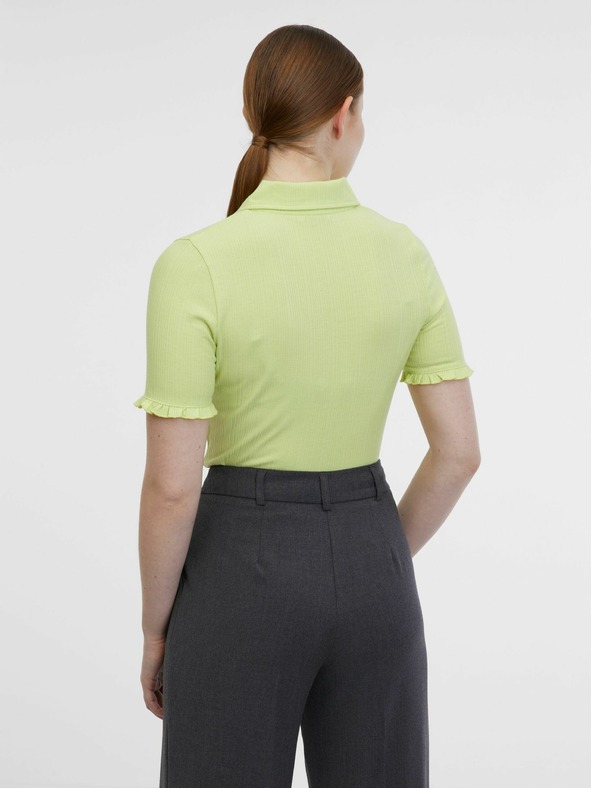 Orsay Žlté dámske pruhované polo tričko ORSAY