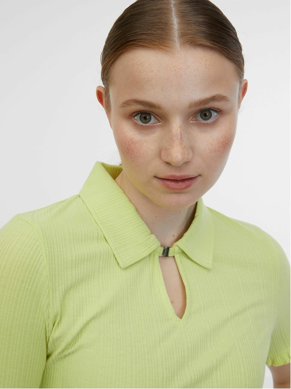 Orsay Žlté dámske pruhované polo tričko ORSAY