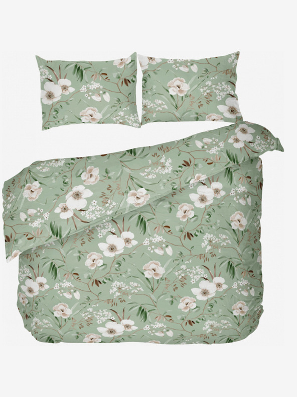 Kvalitex Francúzske bavlnené prestieradlo DELUX 240x200, 70x90cm MAGNOLIA zelená