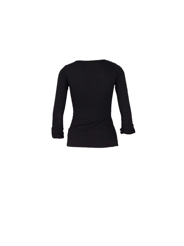 CAMAIEU Čierne tričko s gombíkmi CAMAIEU