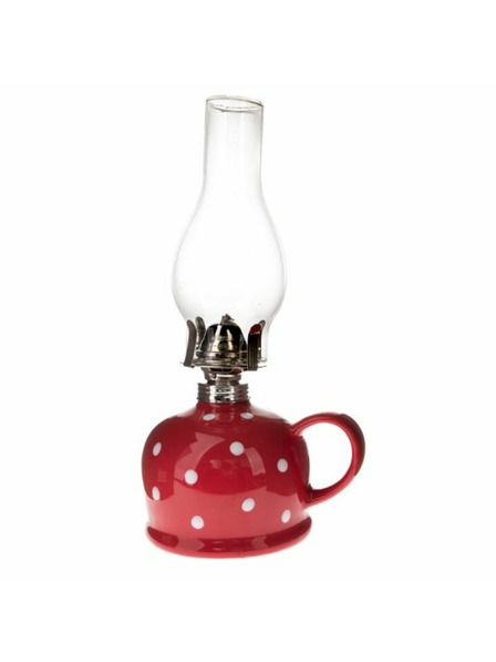 Casa de Engel Keramická petrolejová lampa, červená s bodkami, 0/9