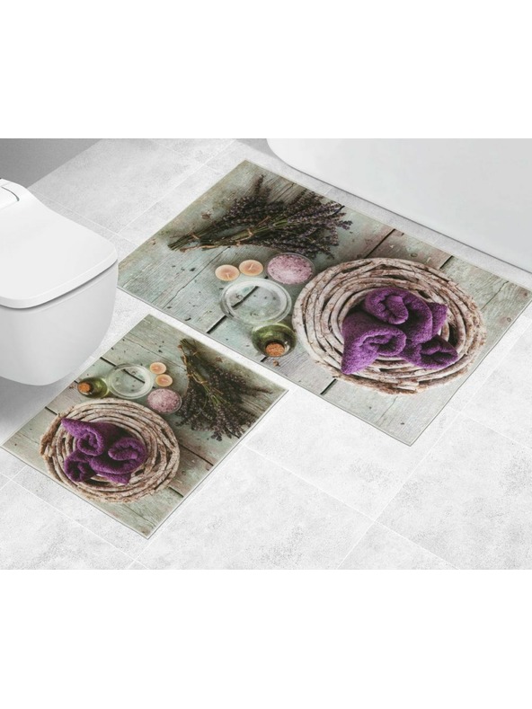 Bellatex Kúpeľňová a WC predložka bez výrezu Levanduľa 3D
