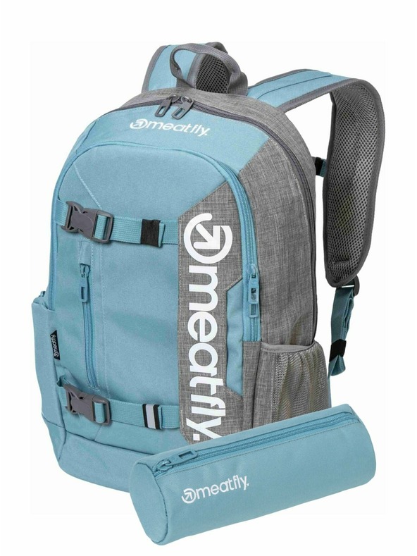 Meatfly Meatfly batoh Basejumper Grey Heather / Aqua 22 L + PERAČNÍK | Sivá | Objem 22 L