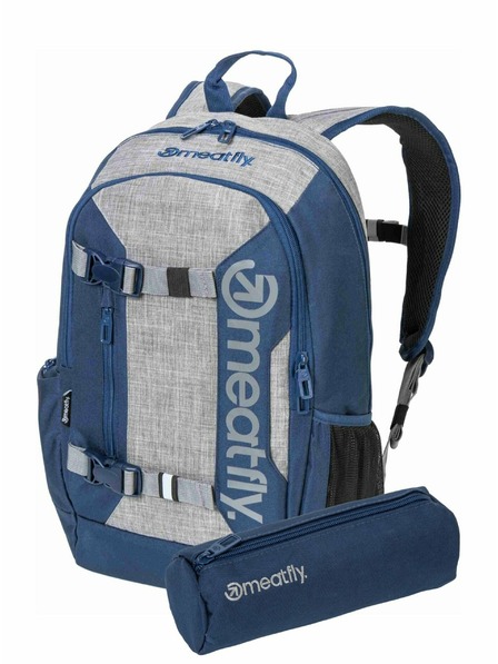 Meatfly Meatfly batoh Basejumper Blue / Grey Heather 22 L + PERAČNÍK | Sivá | Objem 22 L