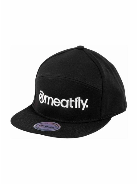 Meatfly Meatfly šiltovka Creeper 6 Panel Snapback Čierna / Biele Logo | Čierna | Veľkosť