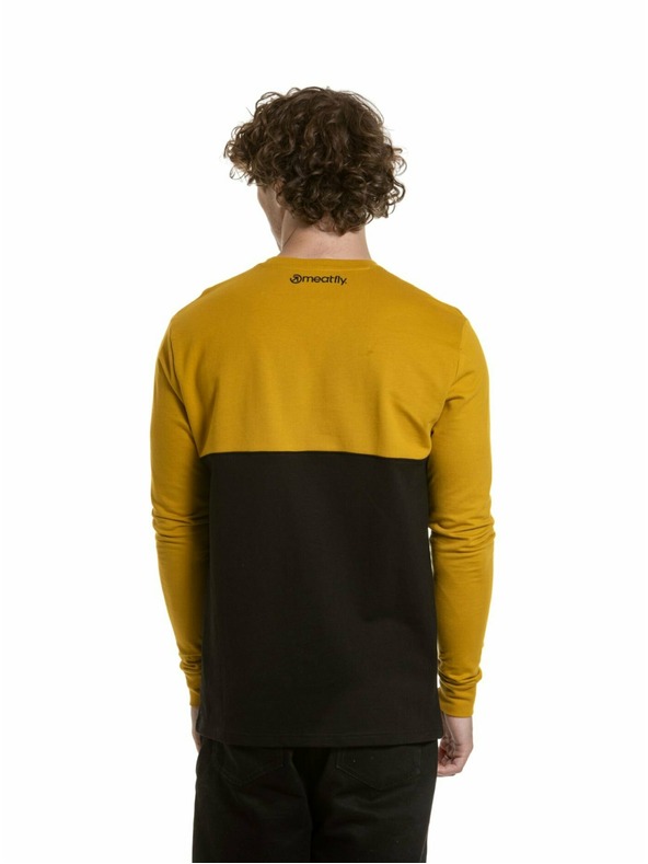 Meatfly Meatfly pánske tričko s dlhým rukávom Harvey Mustard / Black