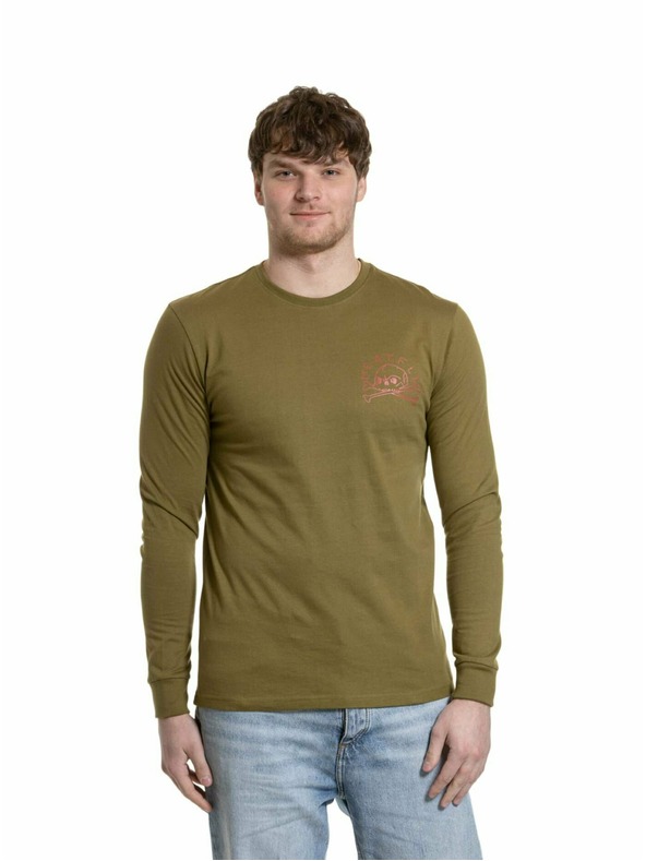 Meatfly Meatfly pánske tričko s dlhým rukávom Judgement 30 Khaki Green