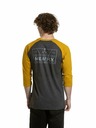 Meatfly Meatfly pánske tričko s dlhým rukávom Kennedy Raglan Charcoal Heather / Mustard | Sivá