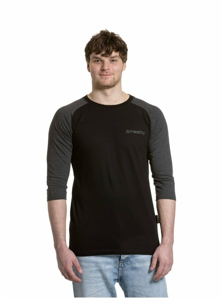Meatfly Meatfly pánske tričko s dlhým rukávom Reagan Raglan Black